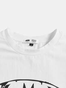 BATMAN X SHEIN Men Casual Bat Printed Tank Top For Summer, 2000s Style - White - View 5