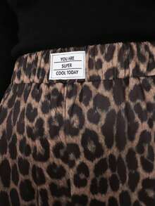 SILVIA DI SANTO Quần dài thường ngày họa tiết da báo cho nữ - màu nâu - Xem 5