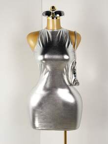 Zolique Women's Solid Color Faux Leather Hollow Out Back Round Neck Sleeveless Slim Mini Dress PU Leather Women Outfit,Dress Women , Elegant  Dress ,Elegant ,Elegant Dresses For Women , Elegant Dress For Women , Elegant Dresses For Party , Elegant Dres, Elegant Dress Women ,Elegant Dresses For Ladies , Party Dress , Elegant Dresses For Party , Party Dresses For Women  Party Dresses , Elegant Party Dresses , Christmas Party Dress , Long Party Dresses ,  Elegant Party Dress , Long Party Dress , New Year Dress , New Year , New Year Clothe,  New Year's Dress, New Year Outfit , Clothes For New Year , Women's New Year's Eve Dress,  Outfit For New Year's Eve , New Year Women , Sequin Dres, Sparkly Dress , Shiny Dress, Sequin Dress For Women, Glitter Dress, Sequin , Sequin Skirt Women