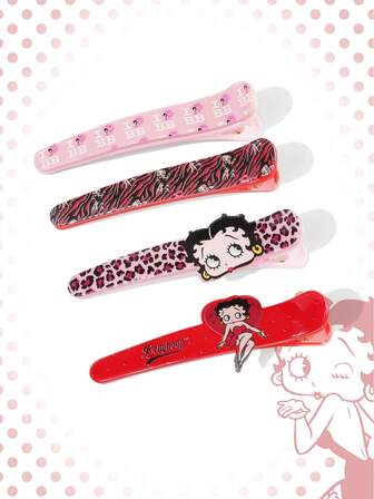 Betty Boop | ROMWE Modische Haarspangen mit Buchstaben- und Cartoon-Muster
