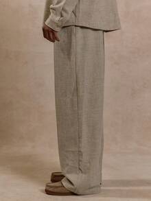 Musero Quần ống rộng xếp ly hai lớp, kiểu dáng thiết yếu cho mùa Xuân Hè (chỉ bao gồm phần dưới) - Lạc đà - Xem 3