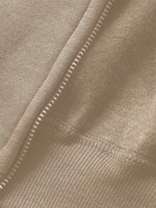 DAZY 女士休闲连帽卫衣和运动裤两件套，秋冬家居服套装 - 卡其色 - 查看 6