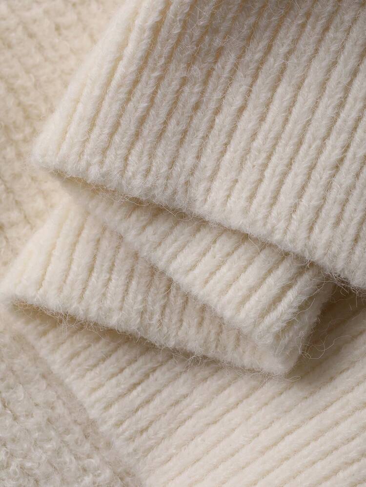 Women's Elegant Solid Color Turndown Collar Partially Open Cardigan Sweater, Autumn