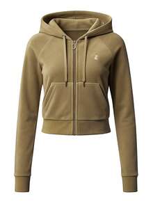 Juicy Couture Women's Full Zip Sweatshirt Dark Olive