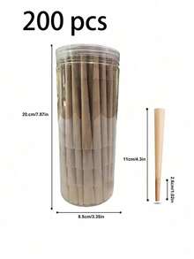 50/100/200 Pack 110mm King Size Pre Rolling Paper Cones Brown Rolling Paper With Tips|Rolling Paper