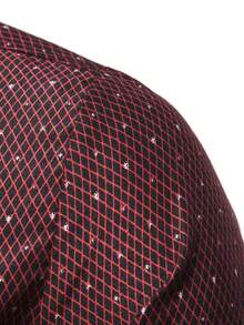 Manfinity Mode 男士商务通勤菱形图案长袖衬衫