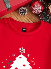 Manfinity Joysei 男士圣诞快乐图案圆领运动衫，适合家庭聚会、丈夫/男朋友礼物 - 紅色 - 查看 5