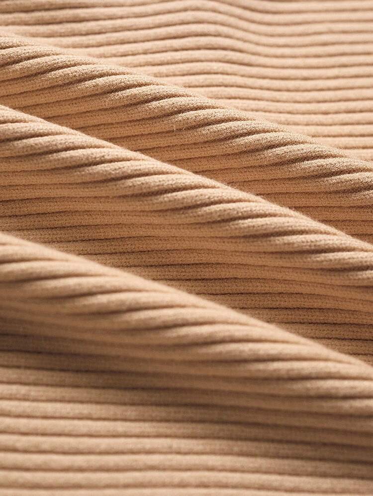 Gerippter Drop-Shoulder-Pullover mit Schlitz-Saum und weite Strickjogginghose Set