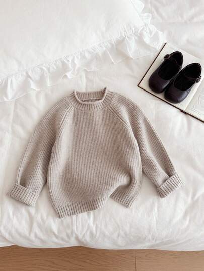 Neuer modischer, vielseitiger, einfacher Pullover für Mädchen