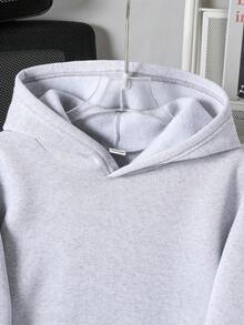 Tween Boys' Casual Solid Color Loose Fit Sweatshirt - Grey - View 3