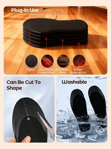 Teckwe Smart Heated Insoles With Rechargeable Foot Warmers For Men And Women, Full-Foot Heating & Cut-To-Fit Design For All Shoes - Black - View 6