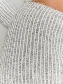 MUSERA 条纹针织迷你裙，冬季街头风，清凉夜出，日常性感优雅，适合冬季派对和晚宴穿着。 - 彩色 - 查看 6