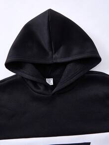 SHEIN 青少年男童休闲日常舒适电子游戏图案印花宽松套头卫衣，适合生日派对、晚宴、演出、婚礼、洗礼、开幕式等场合，日常穿着舒适，适合上学、旅行和运动，秋冬季节穿着舒适。 - 白色 - 查看 3