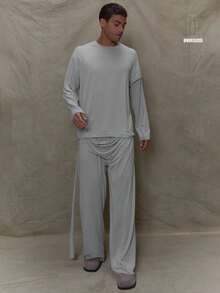 Musero 男士轻薄宽松裹身裤套装（仅裤子）秋冬/春夏夏季服装 - 灰色 - 查看 1