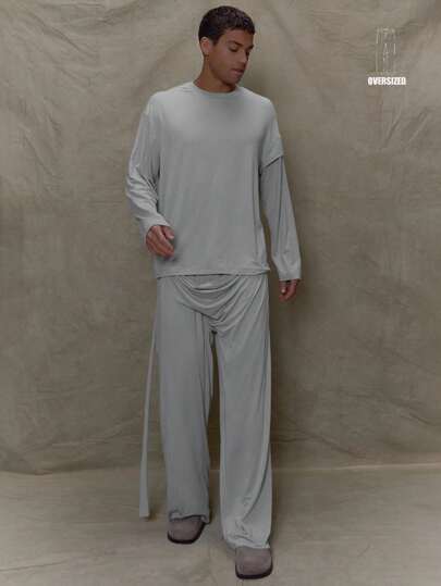 Musero Men Lightweight Oversized Wrap Construction Pants Co-Ord Sets Pants Only Fall/SPRING SUMMER SUMMER Clothes