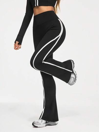 SHEIN Dewbera 女士高腰侧条纹印花时尚运动裤