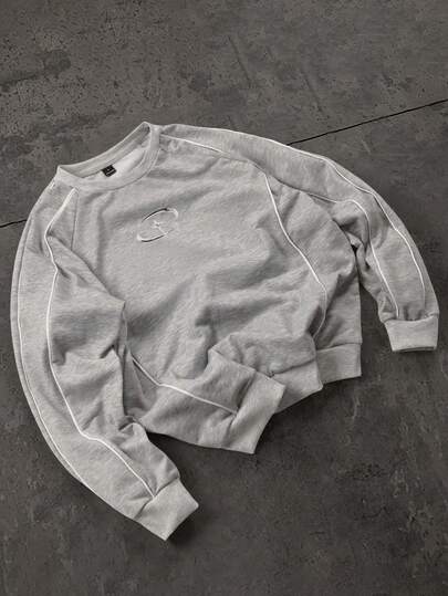 Manfinity EMRG 男士休闲印花圆领插肩袖卫衣，秋季款