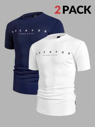 Manfinity VCAY Young Men's Loose Casual Knit T-Shirt, Multiple Styles For Daily Wear