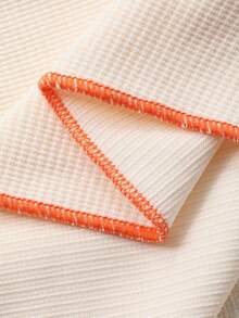 FRIFUL Women's Casual Loose Fit Round Neck Drop Shoulder Long Sleeve T-Shirt - Apricot - View 7