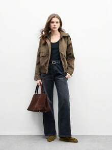 CUCCOO BIZCHIC Giày lười da lộn màu xanh ô liu thời trang dành cho nữ, thoải mái, phù hợp để đi làm, dã ngoại, mua sắm, làm việc, mặc hàng ngày - xanh quân đội - Xem 6