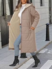 EMERY ROSE Women's Casual Everyday Zip-Up Hooded Jacket - Apricot - View 1