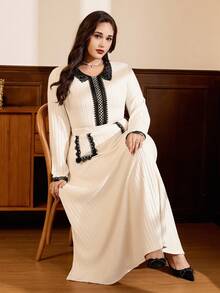 Auvina 大码女式休闲中国风度假连衣裙，适合派对、聚会、街头穿着，也适合圣帕特里克节、复活节、情人节、圣诞节、感恩节等节日，柔软舒适，修身显瘦。 - 杏色 - 查看 9