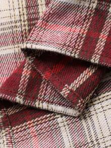 DAZY Women's Sweet Plaid Ruffle Hem Nightgown, Autumn/Winter, Moo Moo Night Dress - Red - View 8