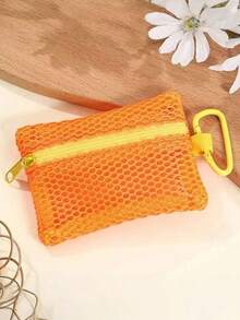 Túi lưới khóa kéo Joivida mini đựng mỹ phẩm, có nhiều màu, ví đựng tiền xu tiện lợi, đựng chìa khóa, đựng thẻ, đựng son môi - Nhiều màu - Xem 14