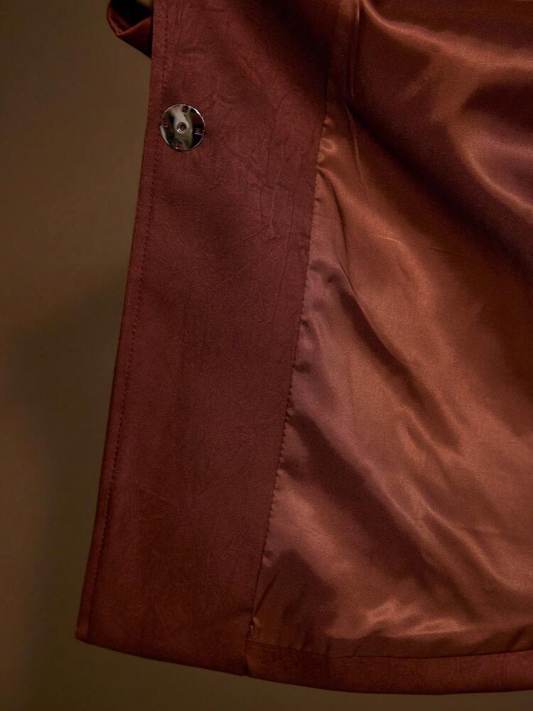 DAMEN STRUKTURIERTER KRAGEN MANTEL