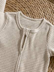 Loomiva Bộ 6 món cho bé sơ sinh: áo liền quần, chăn và mũ, thích hợp cho trẻ sơ sinh và lễ rửa tội. - Màu be - Xem 6