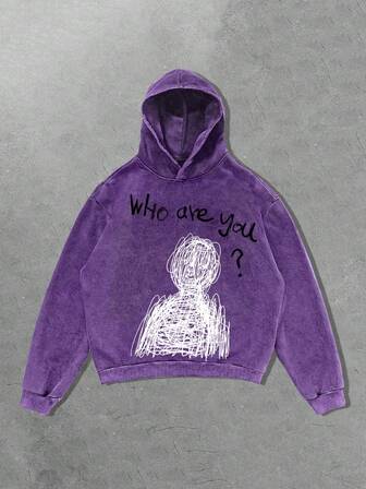 Street Life Black Snowflake Print Hooded Sweatshirt For Men, No Pockets