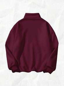 Attitoon 复古美式校园风休闲宽松半拉链立领抓绒卫衣，男女皆宜，适合秋冬季、圣诞节和新年派对穿着