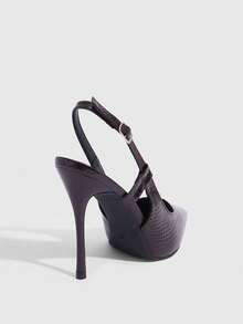 CUCCOO SZL Women's Back Strap Butterfly Decor Lolita Style High Heel Pumps, Burgundy - Coffee Brown - View 7