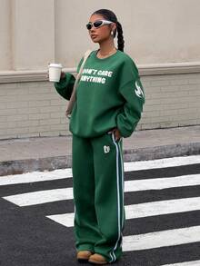 Muchica Bộ đồ thể thao dệt kim in màu xanh lá cây dành cho nữ - màu xanh lá - Xem 5