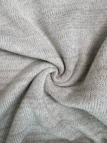 SHEIN Raffinéa Women's Casual Fashion Minimalist Versatile Commuting Loose High Neck Bow Decor Sweater, Autumn/Winter - Light Grey - View 3
