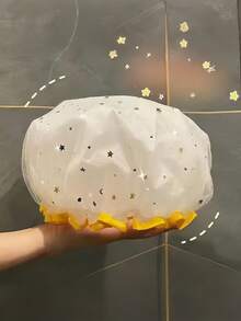 1 Peça Touca de Banho Extra Grande À Prova d'Água com Design de Camada Dupla para Mulheres e Meninas, Serve para Todos os Tipos de Cabelo Longo, Curto e Encaracolado, Acessório de Banho Reutilizável para Casa, Viagem, Escola e Salão