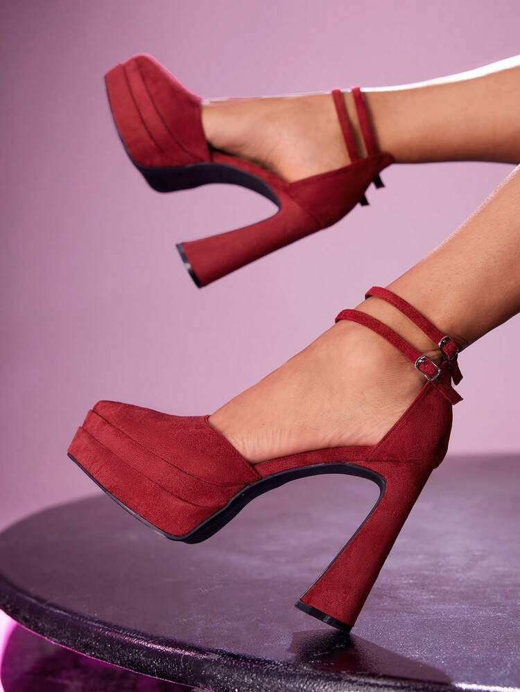 CUCCOO LuxiPop Buckle Design Fashionable Glamorous Platform High Heels, Suitable For Parties, Gatherings, Music Festivals, Halloween, Christmas, Nightclub