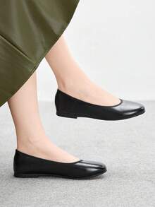 CUCCOO BIZCHIC 女式黑色休闲通勤百搭平底乐福鞋 - 黑色 - 查看 3