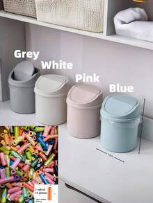 Mini Desktop Trash Can, Pedal Style Waste Bin For Living Room, Bedroom, Car, Dining Room - Multicolor - View 10