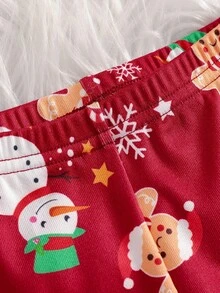 Girls Gingerbread Man & Santa Claus Print Long Sleeve Snug Fit Pajama Set Whole Family Matching Pjs - Multicolor - View 7