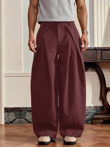 SWAVVY Quần ống côn kẻ sọc thường ngày dành cho nam - Màu Tím - Xem 1