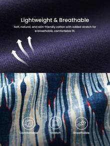 LUVLETTE Autumn And Winter Women Plus Purple Soft Cotton Basic Long T-Shirt & Patterned Pants Loungewear Pajama Set For Women Pants With Pockets Lingerie As Outerwear Lounge Sets Fall Pajamas - Blue - View 4