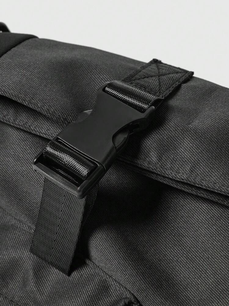 ROMWE Grunge Punk Leve, Casual De Negócios, Bolsa Mensageiro Média, Decoração De Fivela Com Pingente De Bolsa E Emblemas Para Meninas Adolescentes, Mulheres, Estudantes Universitários, Novatos E Trabalhadores De Colarinho Branco, Perfeito Para Escritório, Faculdade, Trabalho, Negócios, Deslocamento Diário, Ao Ar Livre, Viagens, Passeios - Preto - Visão 4