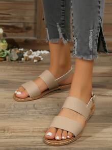 Women Flat Sandals - Beige - View 3