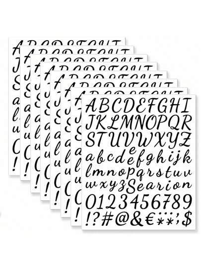 608 Pieces 8 Sheets Letters Stickers Self Adhesive Vinyl Letter Alphabet Number Stickers Mailbox Numbers Sticker, Decals For Classroom Decor, Sign, Door, Business (Black, 1 Inch,2lnch,0.5lnch))There Are Two Kinds Of Packing Quantity You Can Choose Respectively (8 Sheets 1 Set, 4 Sheets 1 Set), You Can Choose According To Your Needs.