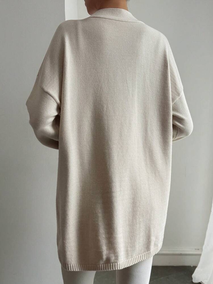2pcs Women Casual Solid Color Camisole Cardigan Sweater Set, Autumn