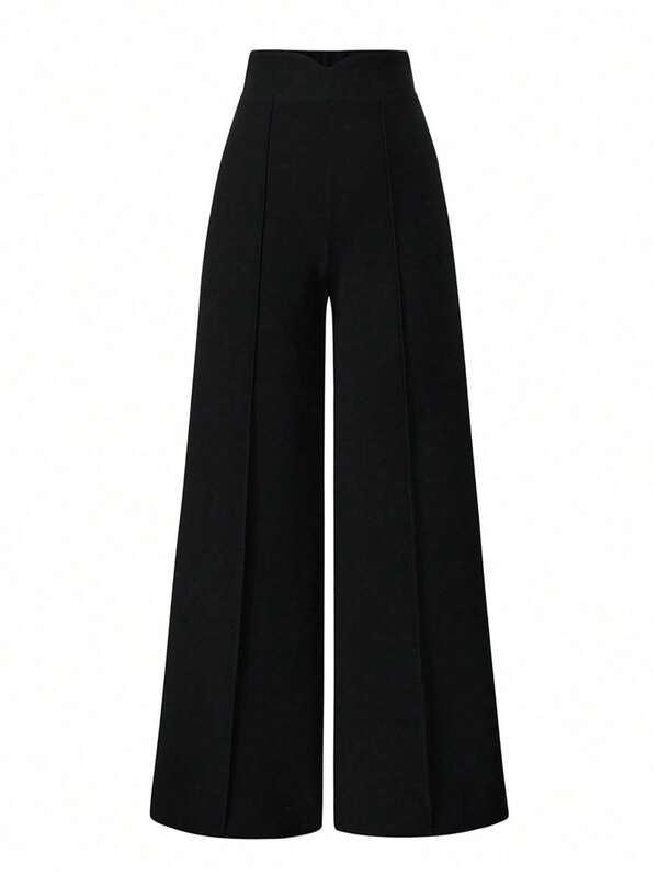 EMERY ROSE Pantalon large grande taille, à la mode et polyvalent, idéal pour les trajets domicile-travail et le bureau