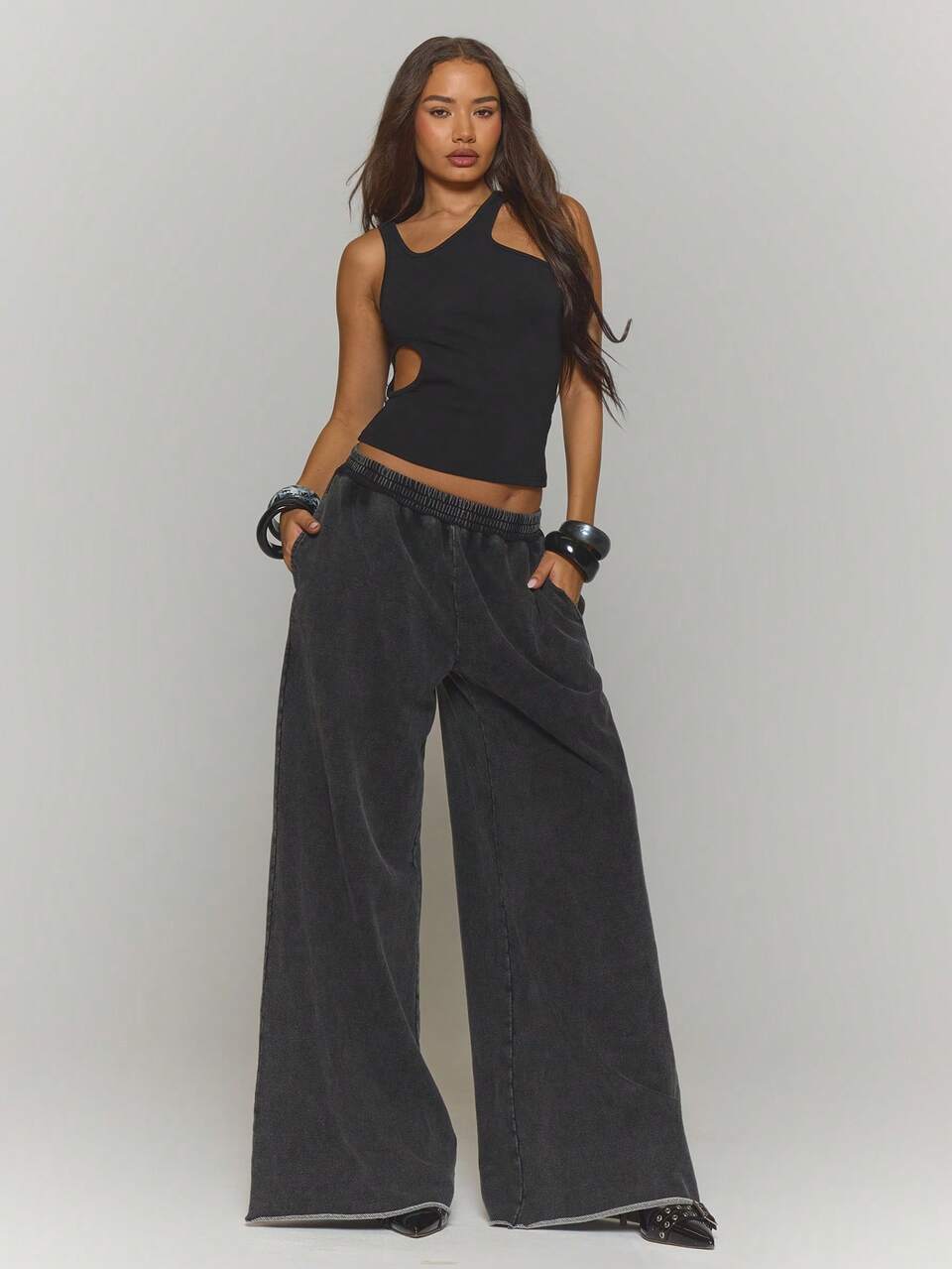 Asymmetric Strap Waist Cut Out Tank Top Fall Autumn  Streetwear Cool Night Out Everyday Sexy Onyx Elegant Holidays Spring Summer Festival