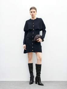 CUCCOO BIZCHIC Hochwertige Herbst/Winter Schnallen Pendler Schwarz Kniehohe Stiefel, Spitze Zehe Plateau Absatz Elegante Damenstiefel, Modischer vielseitiger neuer Stil Lange Stiefel, die weiblichen Charme und Eleganz zeigen - Schwarz - Übersicht 6