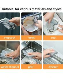 12/10/8/6/4/1pc Magic Cleaning Cloth Thickened Metal Steel Wire Rags Kitchen Dish Pot Washdishing Cloths Towel Clean Tools - Silver - View 4